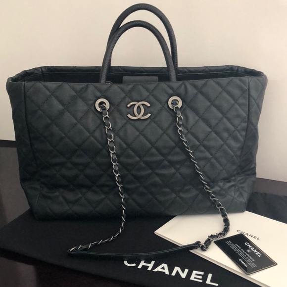 CHANEL Handbags - CHANEL Caviar Tote with Exotic Handles